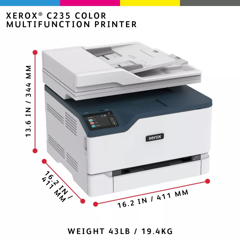 Xerox C235 A4 22ppm Wireless Copiar/Imprimir/Escanear/Fax PS3 PCL5e/6 ADF 2 bandejas de papel total 251 hojas