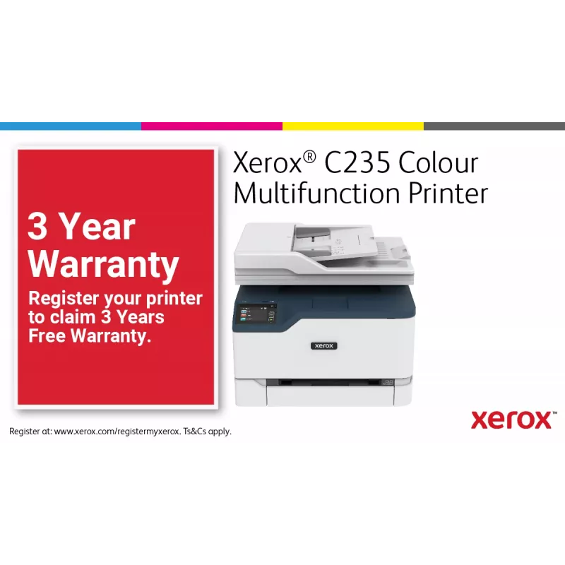 Xerox C235 A4 22ppm Wireless Copiar/Imprimir/Escanear/Fax PS3 PCL5e/6 ADF 2 bandejas de papel total 251 hojas