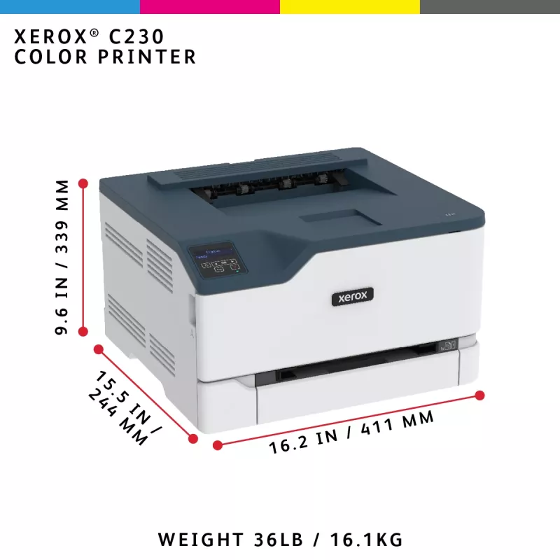 Xerox C230 A4 22ppm Wireless Dúplex Impresora PS3 PCL5e6 2 bandejas de papel total 251 hojas