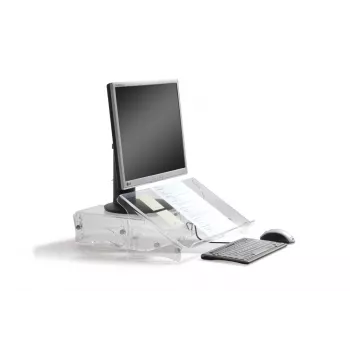 BakkerElkhuizen Q-doc 515 Soporte para documentos, acrílico, plástico, acero, 10 kg, 120 - 240 mm, transparente, 505 mm, 290 mm