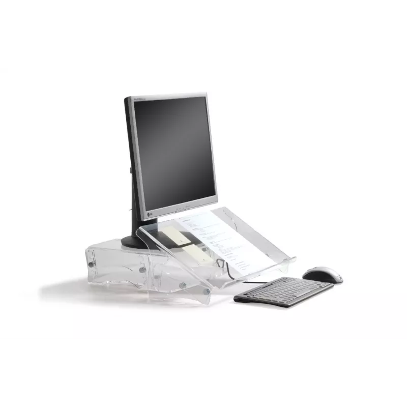 BakkerElkhuizen Q-doc 515 Soporte para documentos, acrílico, plástico, acero, 10 kg, 120 - 240 mm, transparente, 505 mm, 290 mm