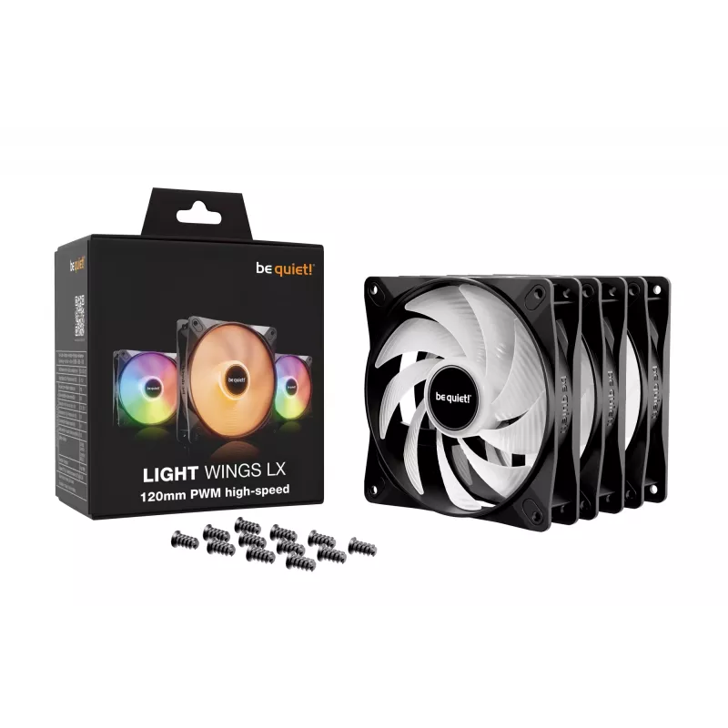 be quiet LIGHT WINGS LX 120mm PWM High Speed 3-Pack Ventilador para carcasa de PC negro 12 cm 3 uds.
