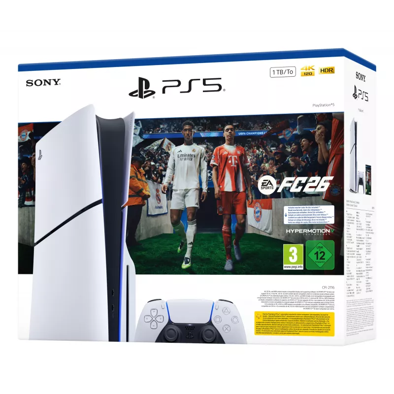Sony PlayStation 5 + EA Sports FC 26 Pack 1 TB Wi-Fi negro, blanco