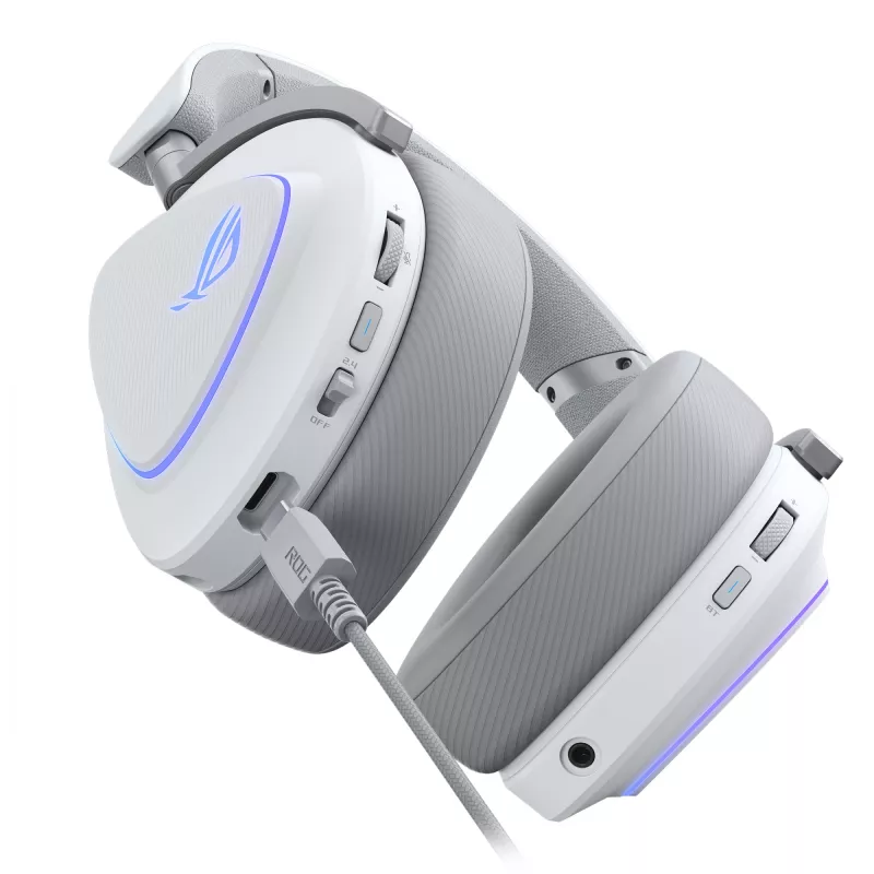 ASUS ROG Delta II Auriculares Cableado e Inalámbrico Diadema Gaming USB Type-C Bluetooth Blanco