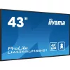 iiyama LH4365UHSB-B1 Pantalla de señalización Diseño kiosco 108 cm (42,5 inch) LED Wi-Fi 800 cd/m² 4K Ultra HD Negro Procesador integrado Android 11 24/7