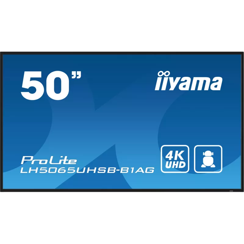 iiyama LH5065UHSB-B1AG Pantalla de señalización Pantalla plana de señalización digital 125,7 cm (49,5 inch) LCD Wi-Fi 800 cd/m² 4K Ultra HD Negro Procesador integrado Android 11 24/7