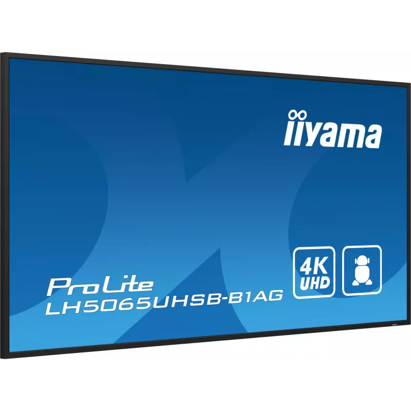 iiyama LH5065UHSB-B1AG Pantalla de señalización Pantalla plana de señalización digital 125,7 cm (49,5 inch) LCD Wi-Fi 800 cd/m² 4K Ultra HD Negro Procesador integrado Android 11 24/7