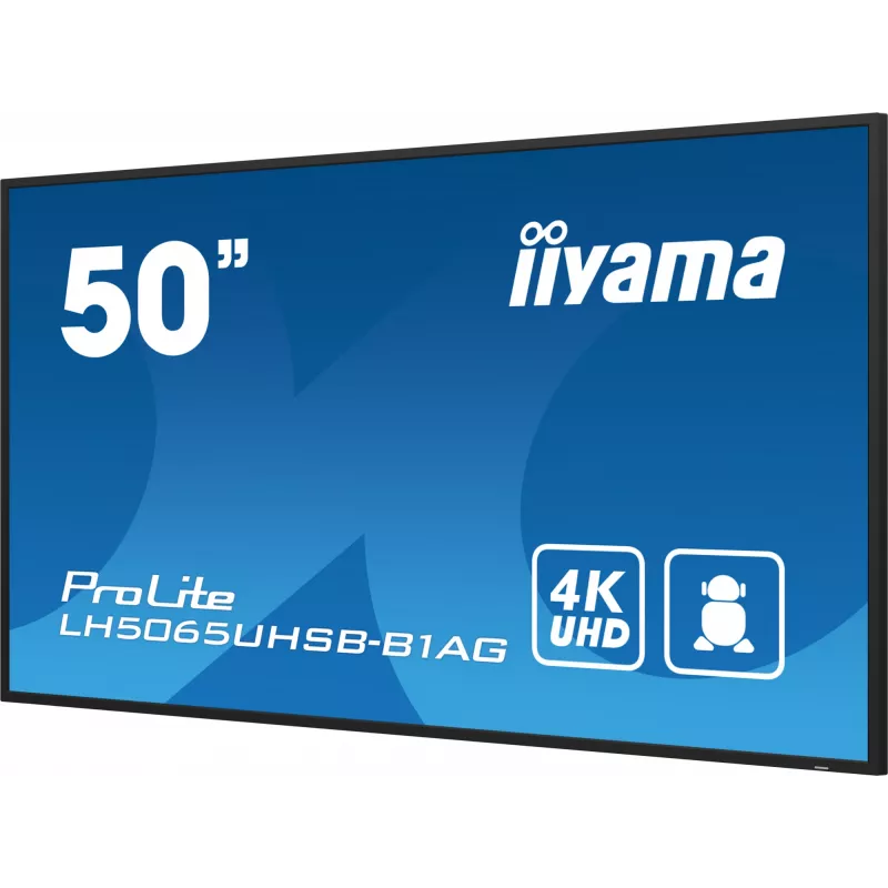 iiyama LH5065UHSB-B1AG Pantalla de señalización Pantalla plana de señalización digital 125,7 cm (49,5 inch) LCD Wi-Fi 800 cd/m² 4K Ultra HD Negro Procesador integrado Android 11 24/7