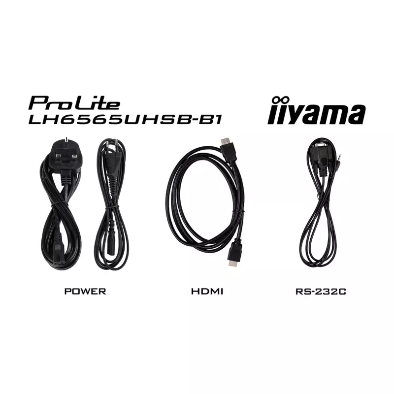iiyama LH6565UHSB-B1 Pantalla de señalización Diseño kiosco 163,8 cm (64,5 inch) LED Wi-Fi 800 cd/m² 4K Ultra HD Negro Procesador integrado Android 11 24/7