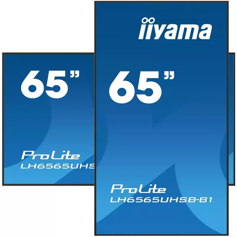 iiyama LH6565UHSB-B1 Pantalla de señalización Diseño kiosco 163,8 cm (64,5 inch) LED Wi-Fi 800 cd/m² 4K Ultra HD Negro Procesador integrado Android 11 24/7
