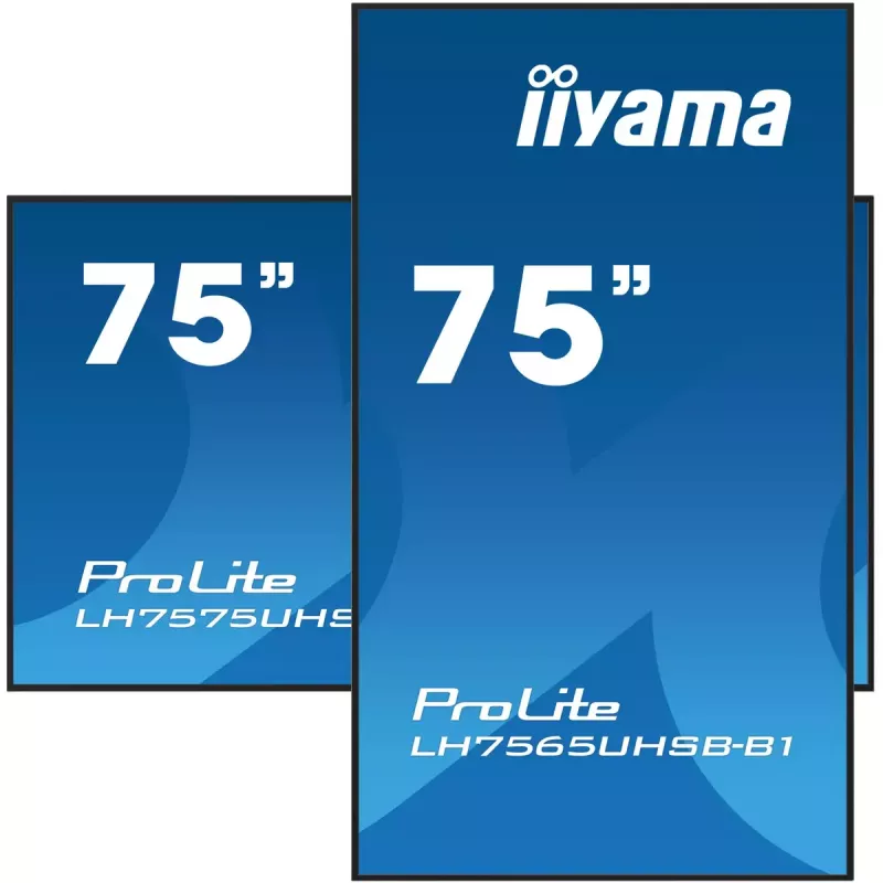 iiyama LH7565UHSB-B1 Pantalla de señalización Diseño kiosco 189,2 cm (74,5 inch) LED Wi-Fi 800 cd/m² 4K Ultra HD Negro Procesador integrado Android 11 24/7