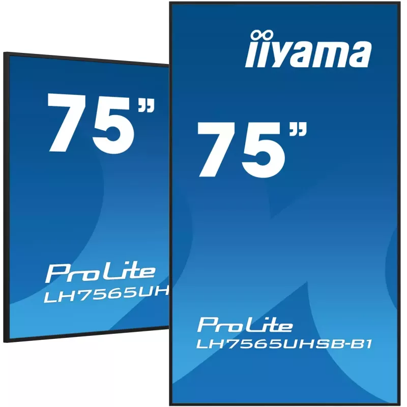 iiyama LH7565UHSB-B1 Pantalla de señalización Diseño kiosco 189,2 cm (74,5 inch) LED Wi-Fi 800 cd/m² 4K Ultra HD Negro Procesador integrado Android 11 24/7