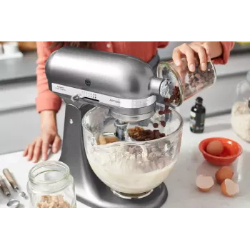 Batidora de vaso KITCHENAID ARTISAN 5KSM185PS — 300 W, bol de acero inoxidable 4,8 L, 10 velocidades, plata