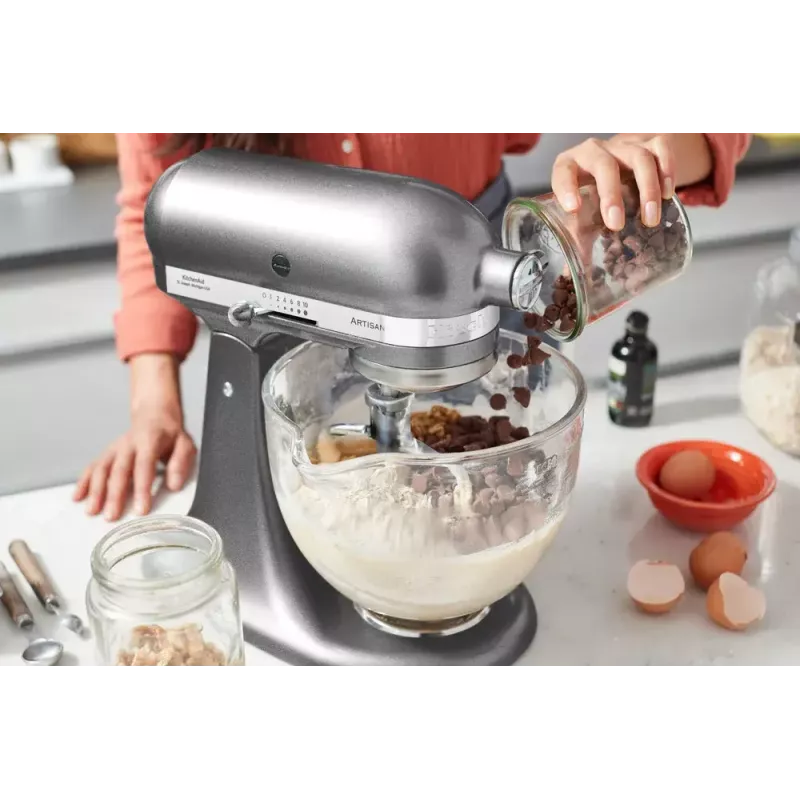 Batidora de vaso KITCHENAID ARTISAN 5KSM185PS — 300 W, bol de acero inoxidable 4,8 L, 10 velocidades, plata