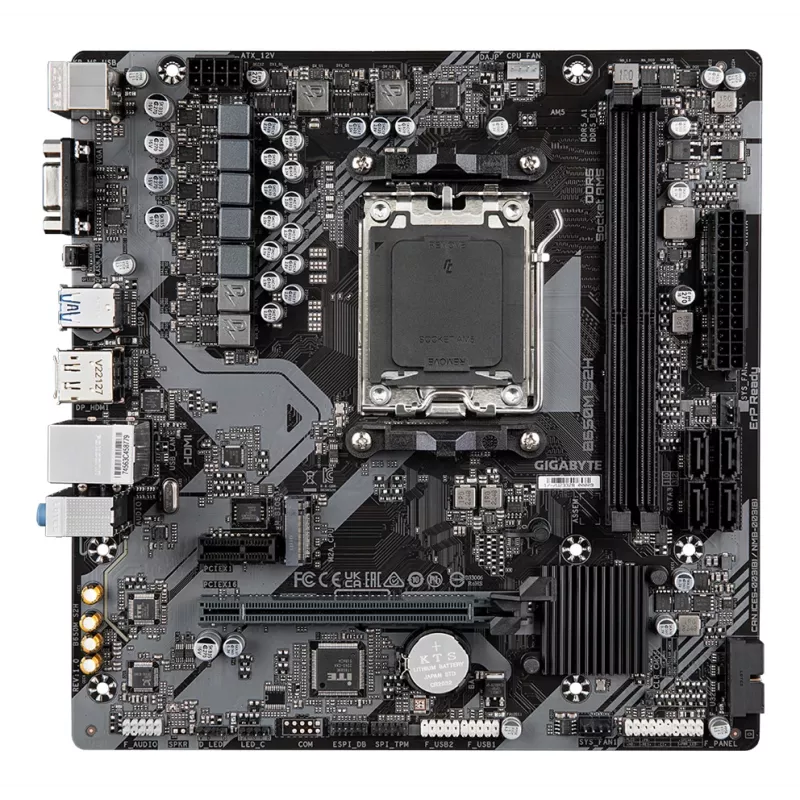 Placa base GIGABYTE B650M S2H - CPUs AMD Ryzen serie 9000, VRM 5+2+2 fases, hasta 6400MHz DDR5 (OC), 1xPCIe 4.0 M.2, GbE LAN, USB 3.2 Gen 1
