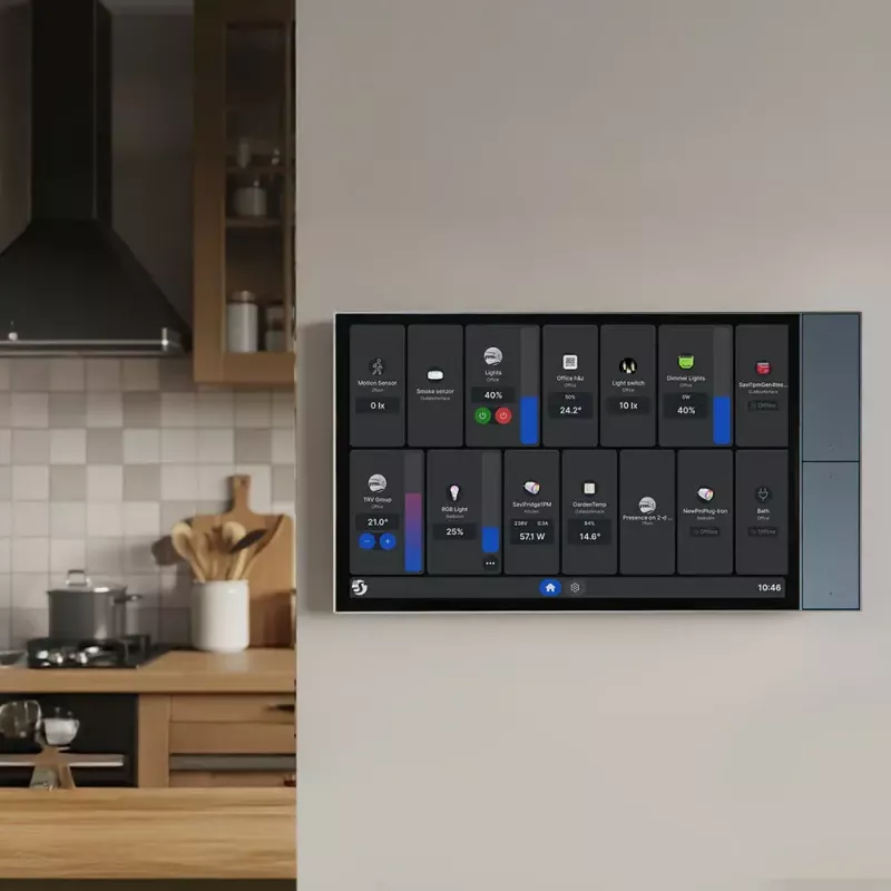 Shelly Wall Display XL panel de control para hogar inteligente, pantalla táctil capacitiva de 10,1 pulgadas, 1280x752, cuatro núcleos, 2 GB de RAM, 16 GB, Android 11, Wi-Fi 6, Bluetooth 5.4, 100-240V, gris