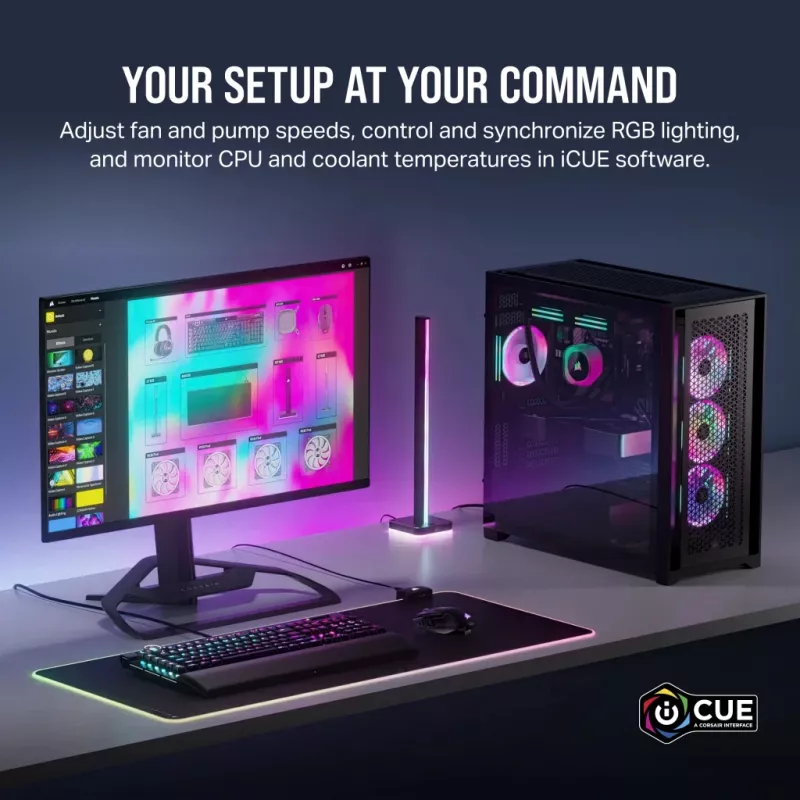 Disipador de CPU CORSAIR – iCUE Link H100i RGB refrigeración líquida AiO – blanco