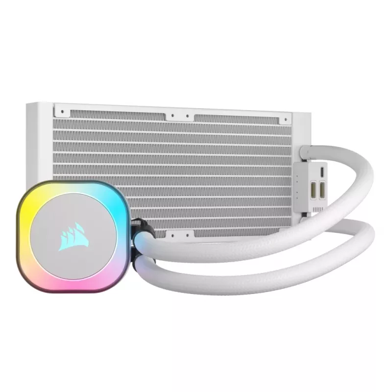 Disipador de CPU CORSAIR – iCUE Link H100i RGB refrigeración líquida AiO – blanco