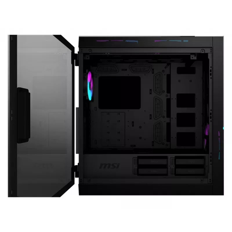 Caja de PC gaming MSI MPG SEKIRA 500X Full Tower 'negra, 3 ventiladores ARGB de 200mm + 1 de 200mm + 1 de 120mm ARGB, Mystic Light Sync, hub ARGB de 8 canales, USB Type-C, paneles de cristal templado, E-ATX, ATX, mATX, mini-ITX'