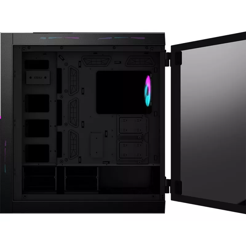 Caja de PC gaming MSI MPG SEKIRA 500X Full Tower 'negra, 3 ventiladores ARGB de 200mm + 1 de 200mm + 1 de 120mm ARGB, Mystic Light Sync, hub ARGB de 8 canales, USB Type-C, paneles de cristal templado, E-ATX, ATX, mATX, mini-ITX'