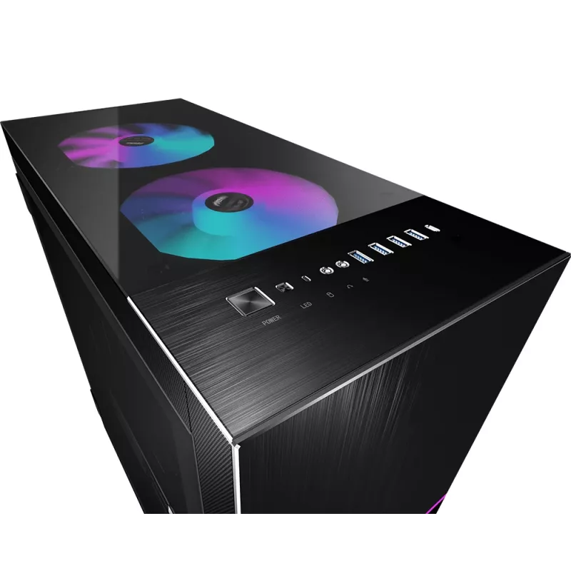 Caja de PC gaming MSI MPG SEKIRA 500X Full Tower 'negra, 3 ventiladores ARGB de 200mm + 1 de 200mm + 1 de 120mm ARGB, Mystic Light Sync, hub ARGB de 8 canales, USB Type-C, paneles de cristal templado, E-ATX, ATX, mATX, mini-ITX'