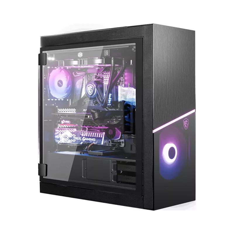 Caja de PC gaming MSI MPG SEKIRA 500X Full Tower 'negra, 3 ventiladores ARGB de 200mm + 1 de 200mm + 1 de 120mm ARGB, Mystic Light Sync, hub ARGB de 8 canales, USB Type-C, paneles de cristal templado, E-ATX, ATX, mATX, mini-ITX'