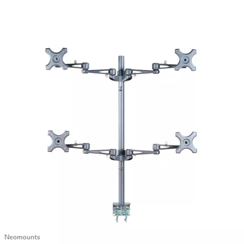 Brazo de monitor Neomounts FPMA-D935D4 10-27 inch, fijación por abrazadera, 6 kg, 25,4 cm (10 inch), 68,6 cm (27 inch), 100 x 100 mm, plata