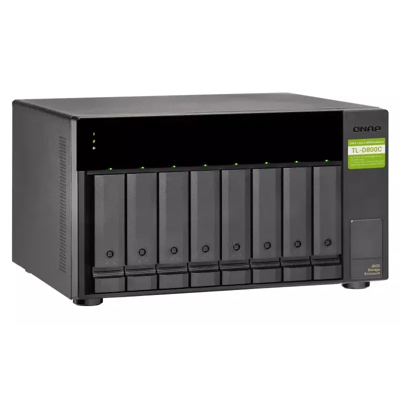 QNAP TL-D800C - Array de discos - JBOD - 8 bahías (SATA-600) - USB 3.2 Gen 2 (externo)