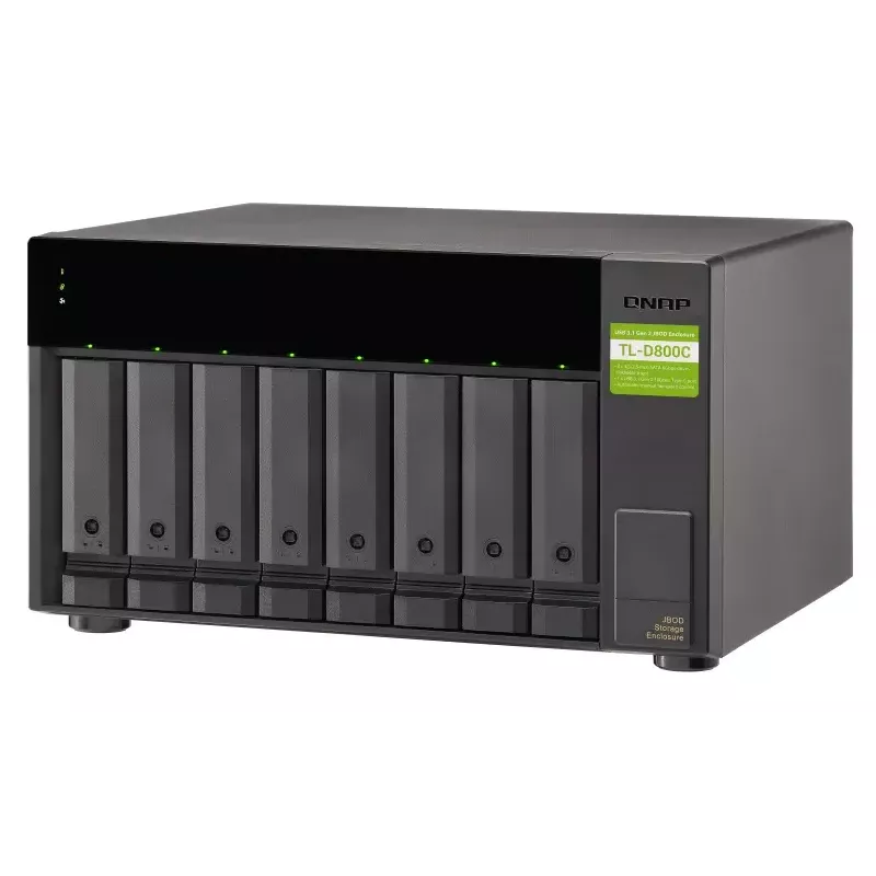 QNAP TL-D800C - Array de discos - JBOD - 8 bahías (SATA-600) - USB 3.2 Gen 2 (externo)