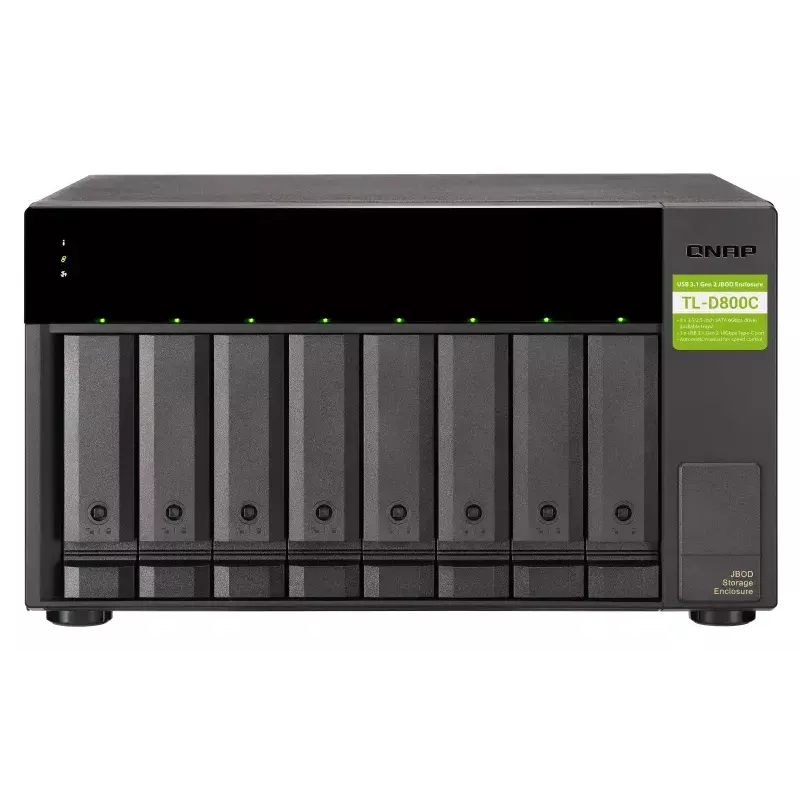 QNAP TL-D800C - Array de discos - JBOD - 8 bahías (SATA-600) - USB 3.2 Gen 2 (externo)