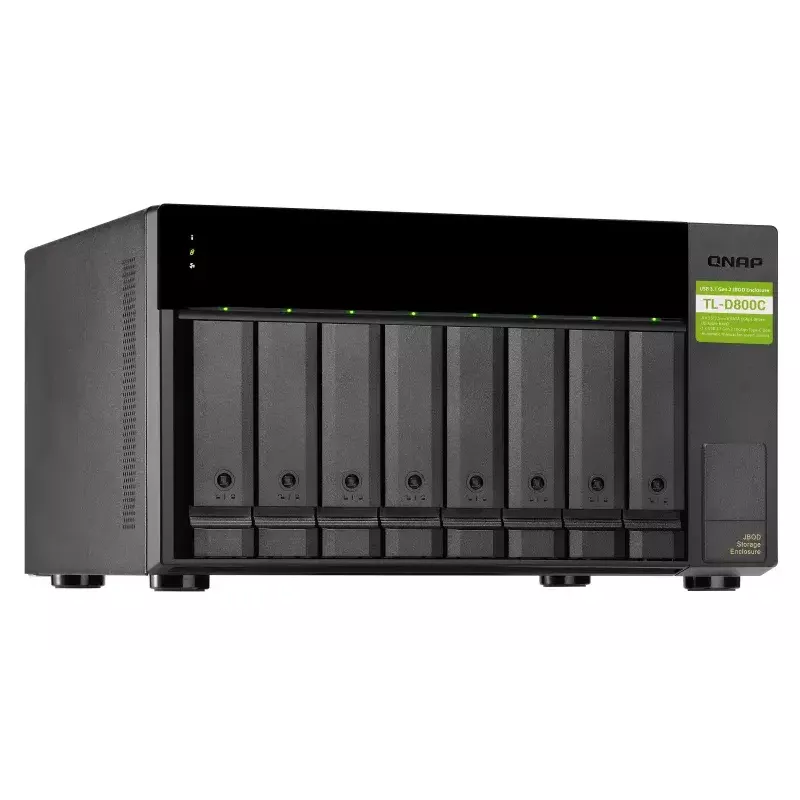 QNAP TL-D800C - Array de discos - JBOD - 8 bahías (SATA-600) - USB 3.2 Gen 2 (externo)
