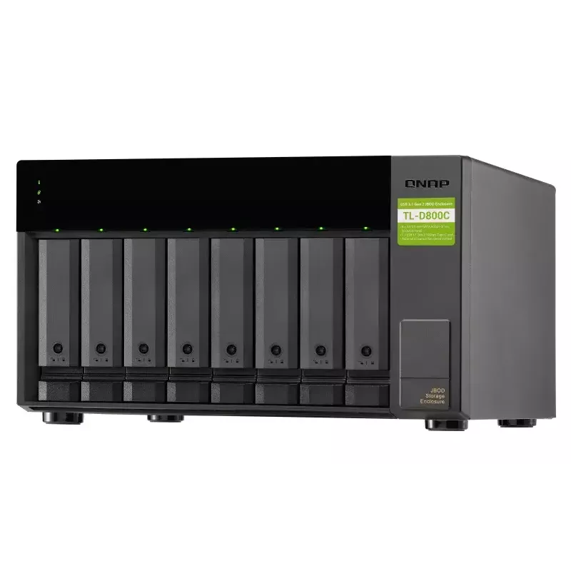 QNAP TL-D800C - Array de discos - JBOD - 8 bahías (SATA-600) - USB 3.2 Gen 2 (externo)