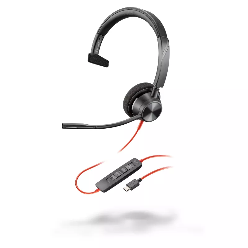 HP Poly Blackwire 3310 auriculares monoaurales con USB-C + adaptador USB-C/A
