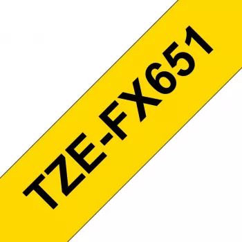 Cinta de etiquetas Brother TZE-FX651 negro sobre amarillo TZ