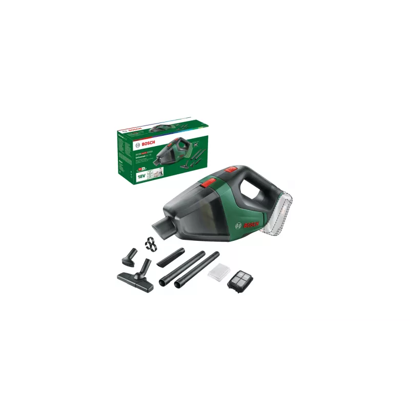Aspirador Bosch UniversalVac 18 2 en 1 con batería, batería, en seco, sin bolsa, negro, verde