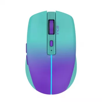 Ratón inalámbrico INCA Iwm-511rm – RF inalámbrico + Bluetooth + USB Type-C – 1600 dpi – 6 botones – verde violeta