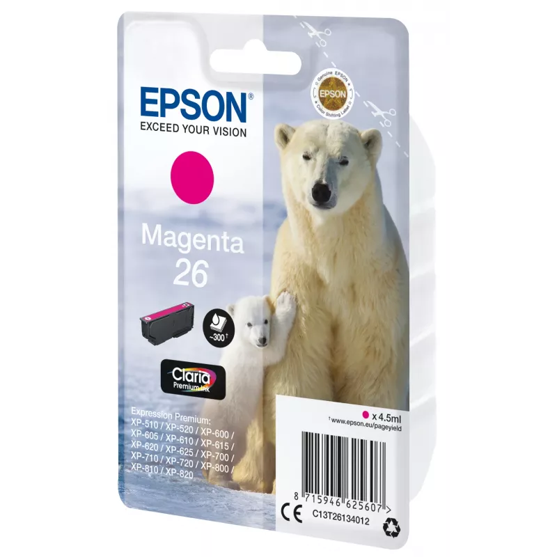 Epson Polar bear pack individual Magenta 26 Claria Premium tinta