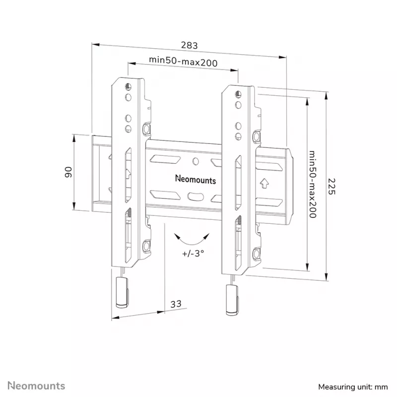 Neomounts WL30S-850BL12 soporte de pared para TV 24-65 pulgadas - fijo - con bloqueo - montaje rápido