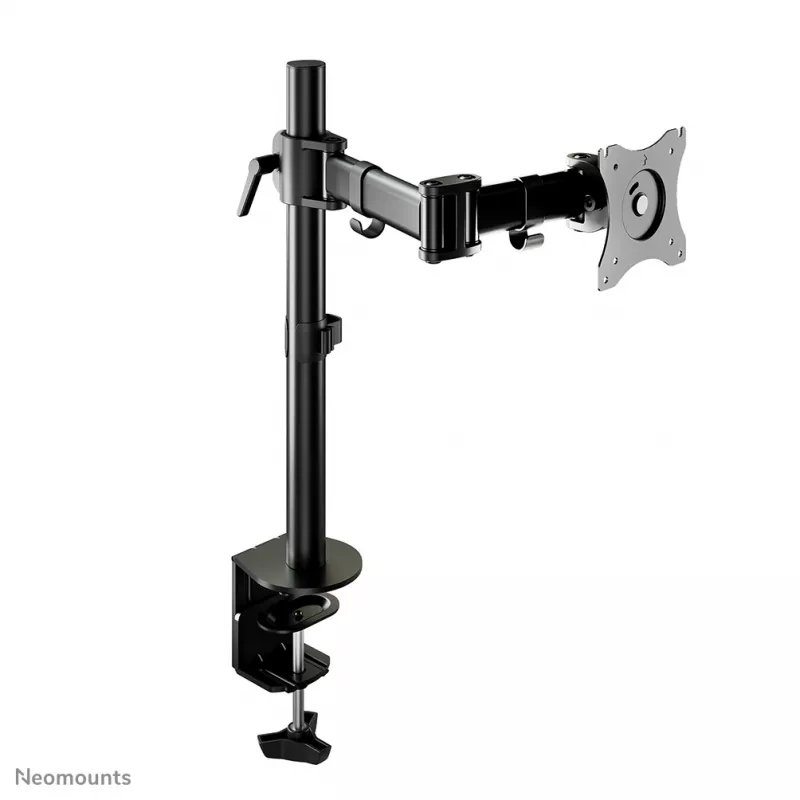 Soporte de escritorio para monitor Neomounts NM-D135BLACK de movimiento completo, abrazadera/pasacables, 10-27 pulgadas, 8 kg, VESA 75x75/100x100, acero, negro