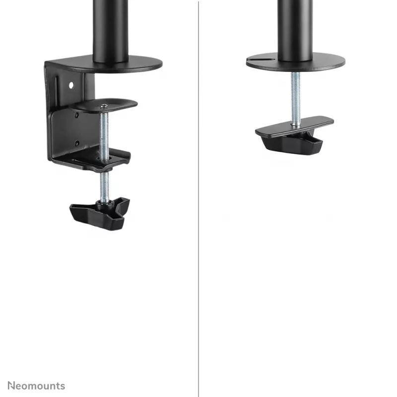 Soporte de escritorio para monitor Neomounts NM-D135BLACK de movimiento completo, abrazadera/pasacables, 10-27 pulgadas, 8 kg, VESA 75x75/100x100, acero, negro