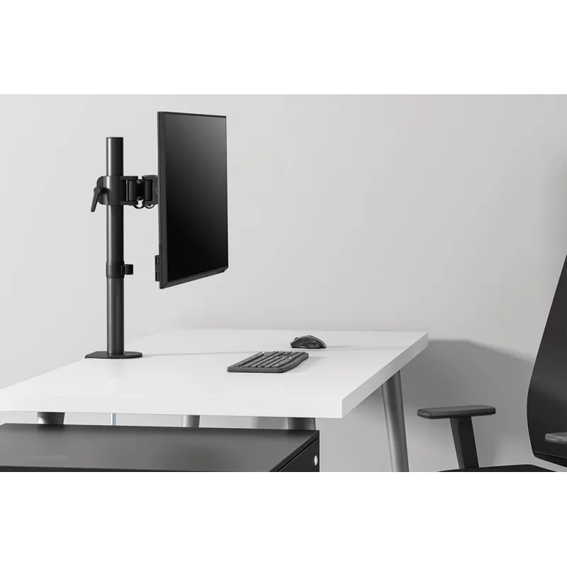 Soporte de escritorio para monitor Neomounts NM-D135BLACK de movimiento completo, abrazadera/pasacables, 10-27 pulgadas, 8 kg, VESA 75x75/100x100, acero, negro