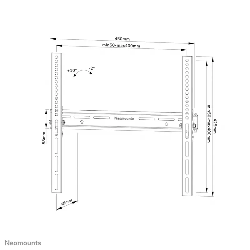 Neomounts WL35-350BL14 soporte de pared para TV 32-65 pulgadas – inclinable – con bloqueo – montaje sencillo