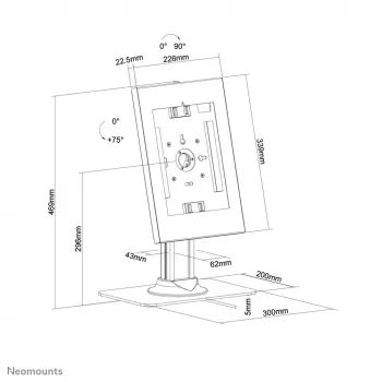 Soporte para tablet de mostrador Neomounts DS15-650WH1 Tamaño máximo de pantalla 27,9 cm
