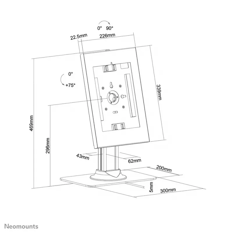 Soporte para tablet de mostrador Neomounts DS15-650WH1 Tamaño máximo de pantalla 27,9 cm