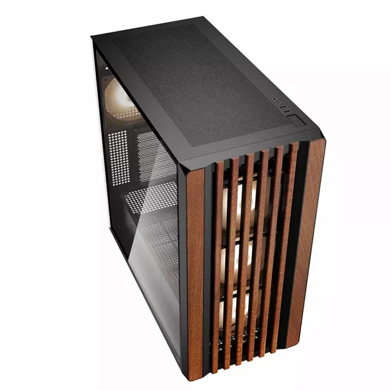 Caja de PC Sharkoon REBEL C70G RGB Full Tower Negra, Madera