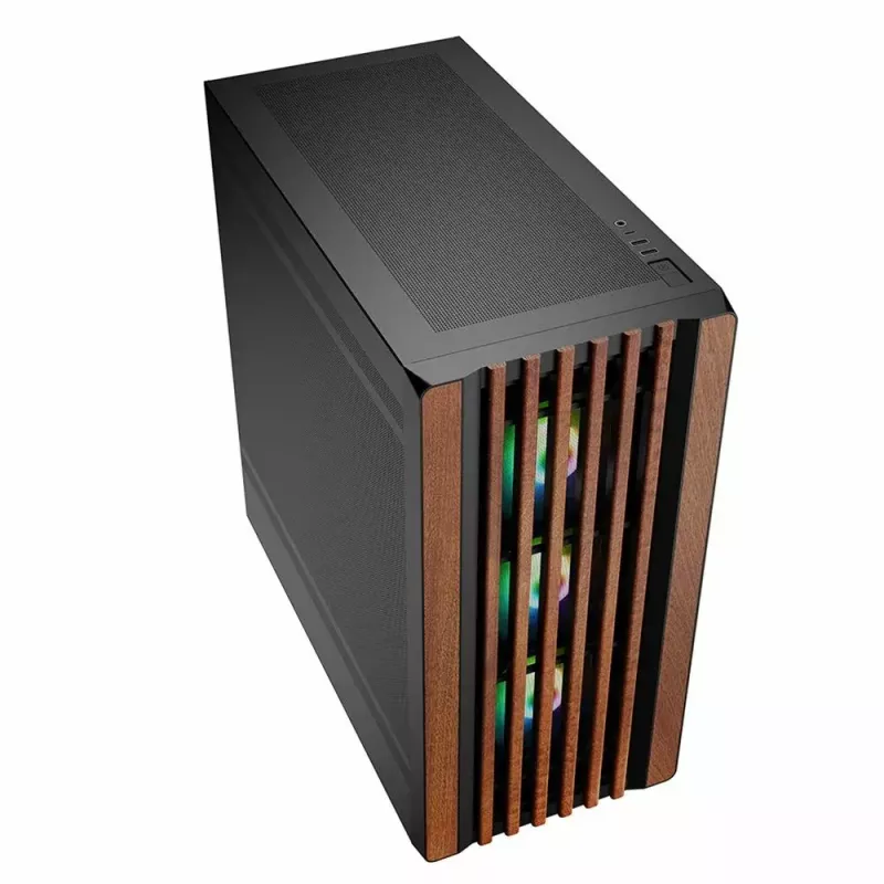 Caja de PC Sharkoon REBEL C70M RGB Full Tower Negra, Madera