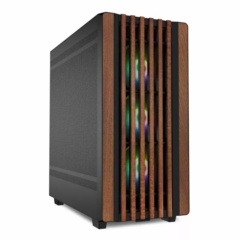 Caja de PC Sharkoon REBEL C70M RGB Full Tower Negra, Madera