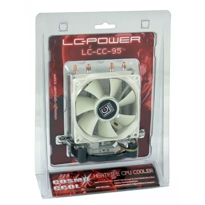 Disipador de CPU Cooler LC-Power LC-CC-95 9.2 cm plata blanco