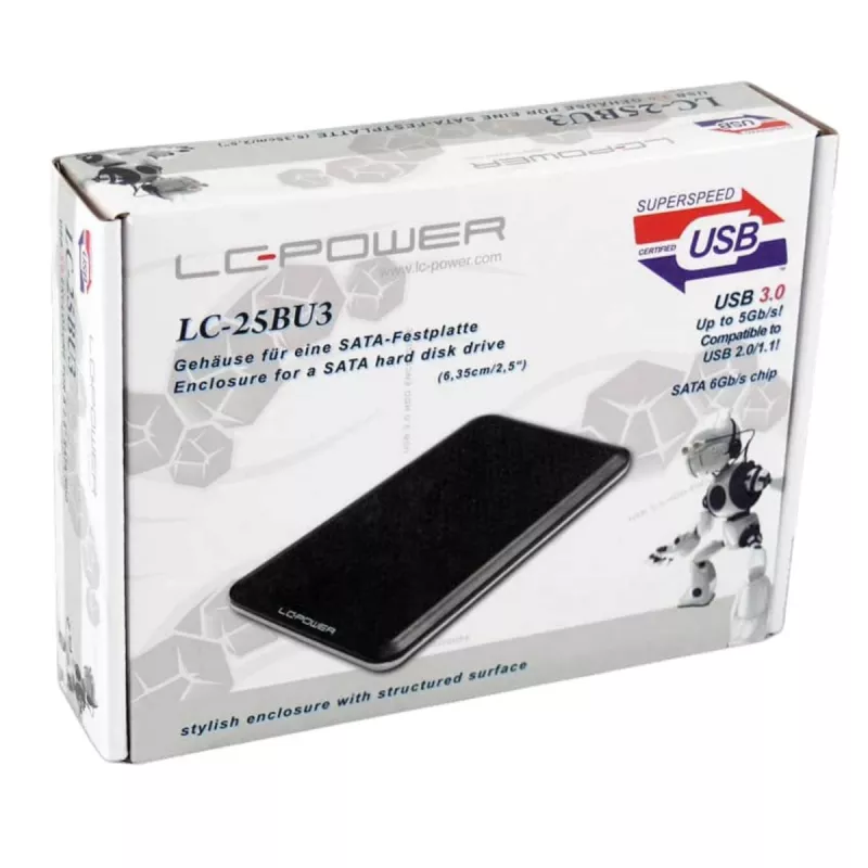 Carcasa para disco duro LC-POWER Lc-25bu3 - USB 3.0 6,35cm/2.5in negro