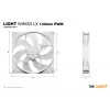 bequiet! LIGHT WINGS LX 140mm PWM Pack de 3 Blancos — Ventilador de 140×25 mm, 1200 rpm, 95 m³/h, LED RGB